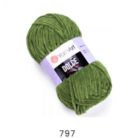 Dolce von YarnArt - 100g Chenille Garn - Farbe 797 grün