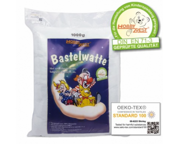 Bastelwatte - weiß - 1000g Beutel