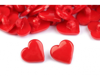 Knopf - Herz - Plastik - 10 Stück  (0,10€/Stk) - Farbauswahl
