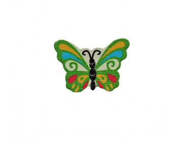Holzknopf - Schmetterling - 5 Stück  (0,24€/Stk.) - Farbauswahl