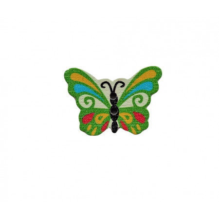 Holzknopf - Schmetterling - 5 Stück  (0,24€/Stk.) - Farbauswahl