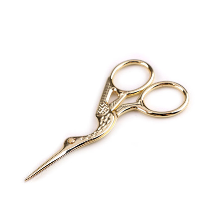 Stickschere - Storch - Länge 9,5cm - Goldfarben
