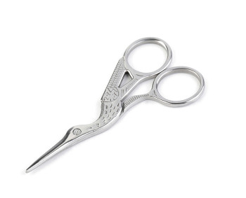 Stickschere - Storch - Länge 9,5cm - Nickelfarben