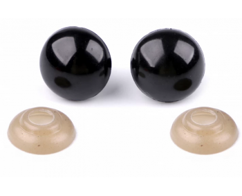 Sicherheitsaugen rund 16mm - schwarz - 1 Paar 